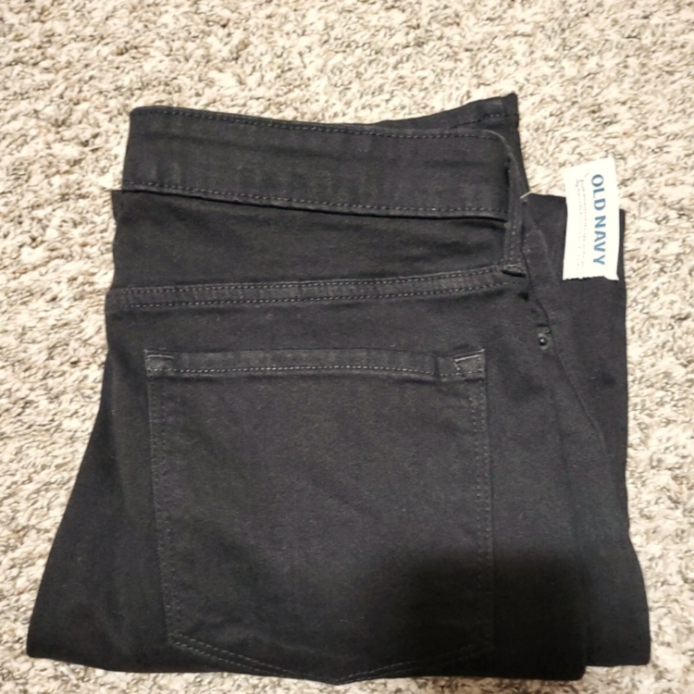 OLD NAVY Womens SIZE 6 Knicker Bootcut Jeans Mid Rise Black Denim
